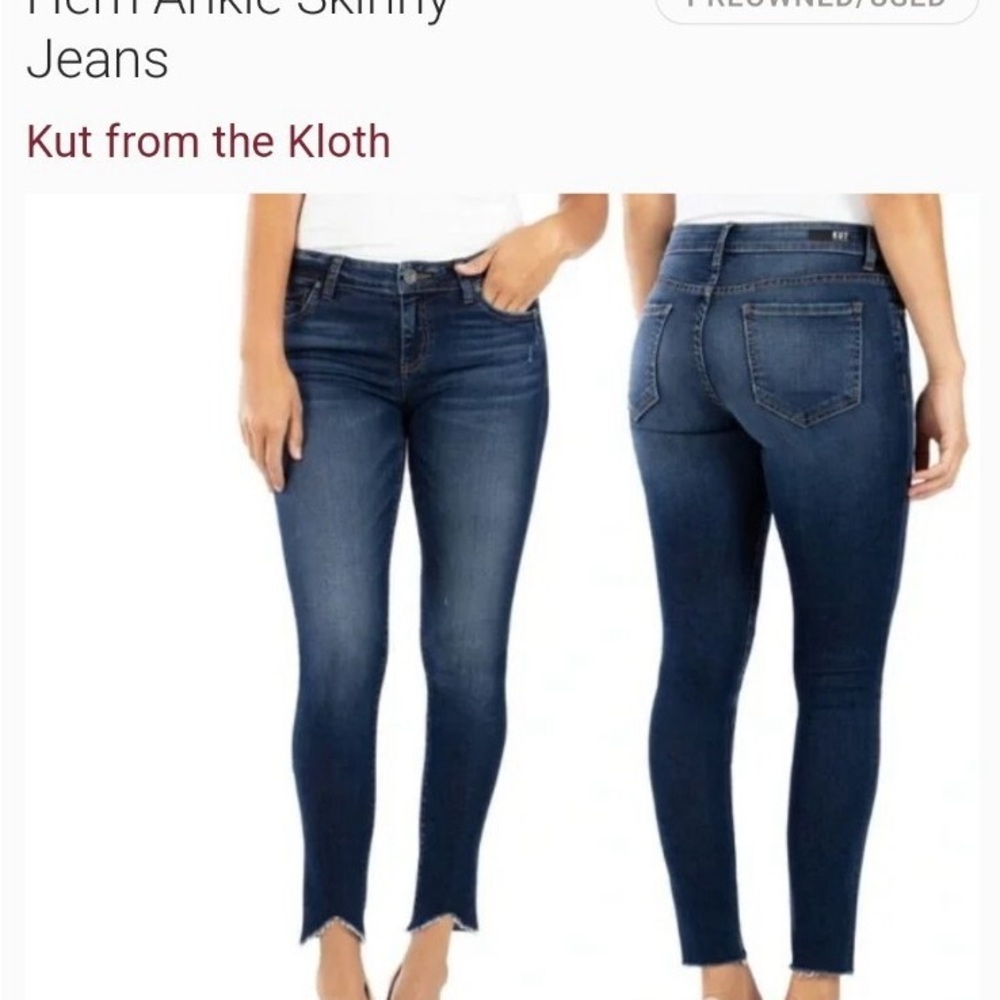 Kut From The Kloth Connie High Rise Raw Angled Hem Jeans Size 8